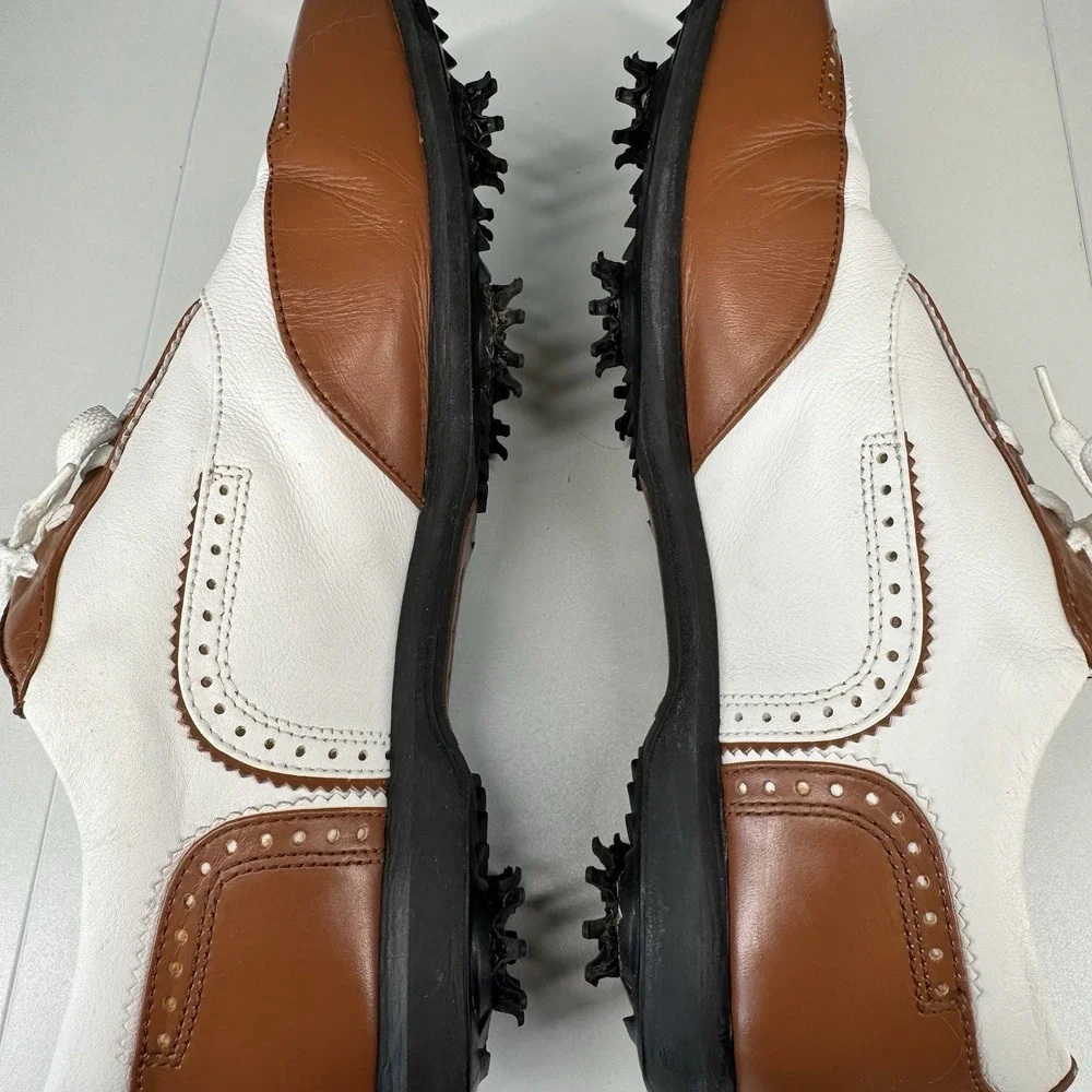 FootJoy Estate Collection Womens Golf Shoes Size 9M White Brown Leather Vintage